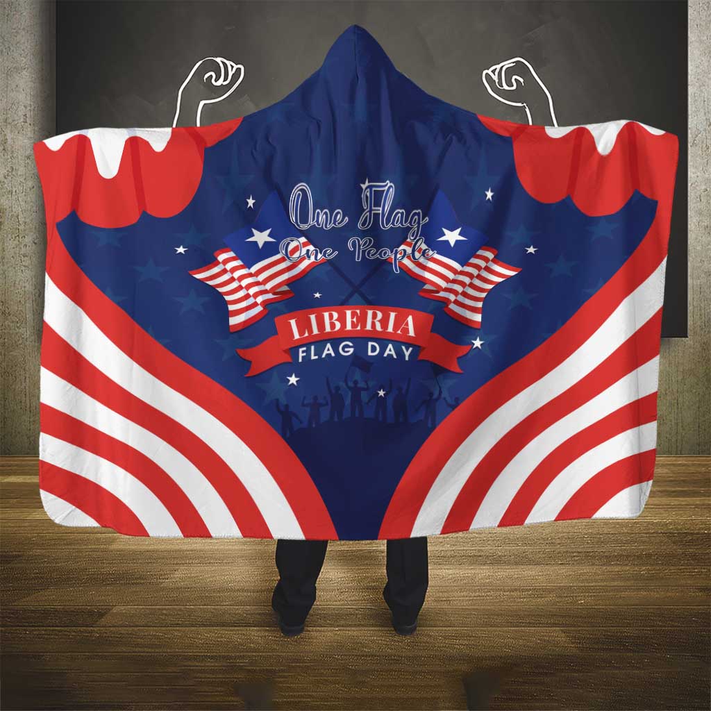 Liberia Flag Day Hooded Blanket One Flag One People - African Pride