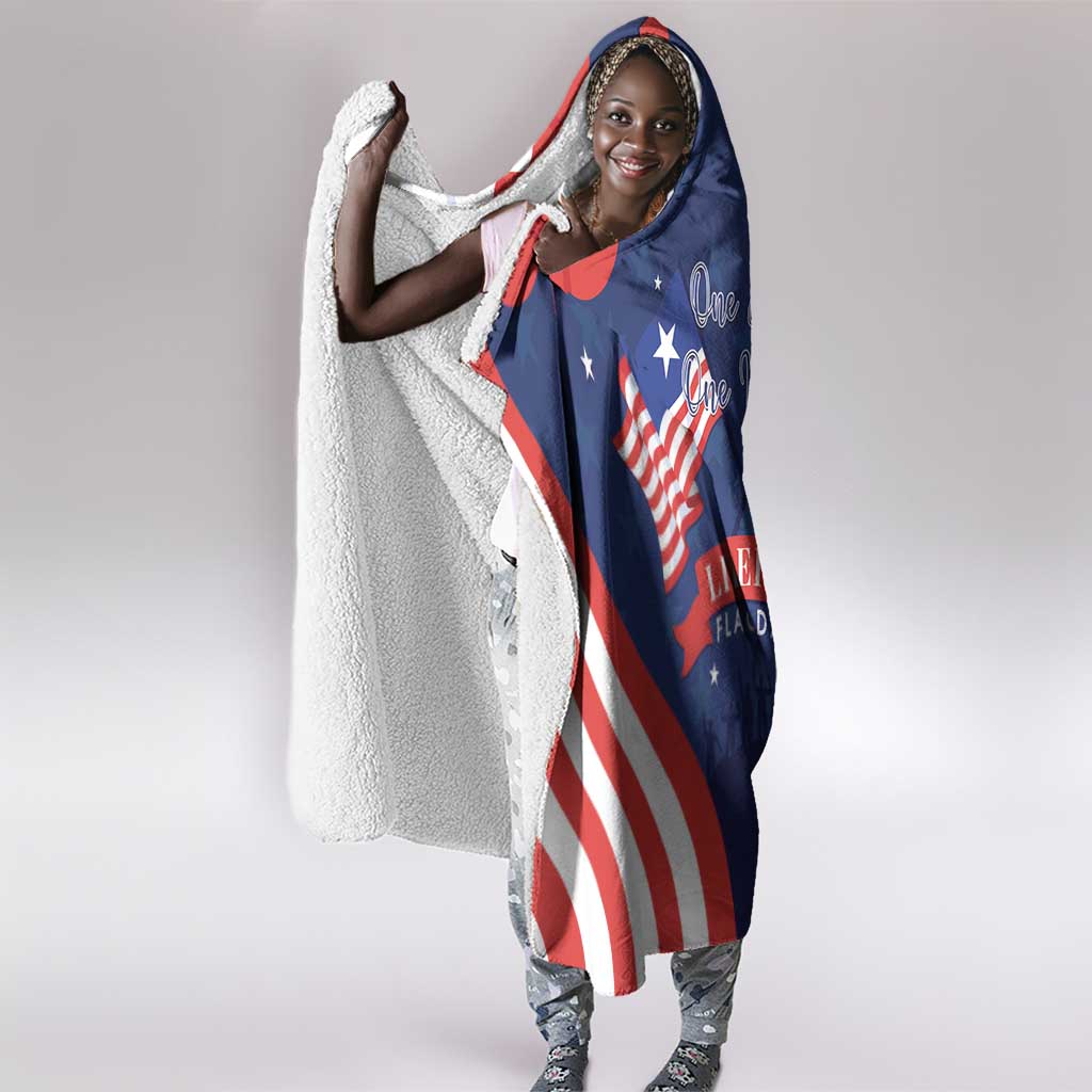 Liberia Flag Day Hooded Blanket One Flag One People - African Pride