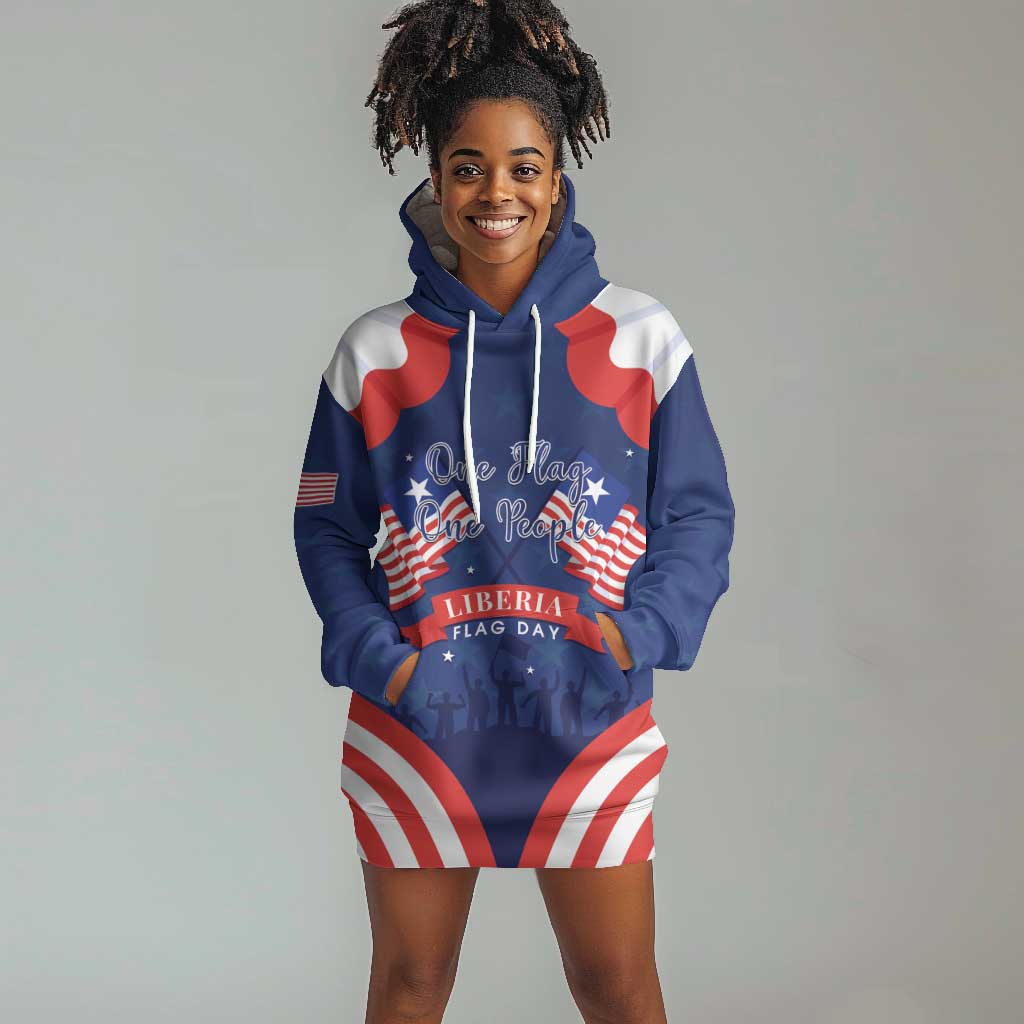 Personalized Liberia Flag Day Hoodie Dress One Flag One People - African Pride