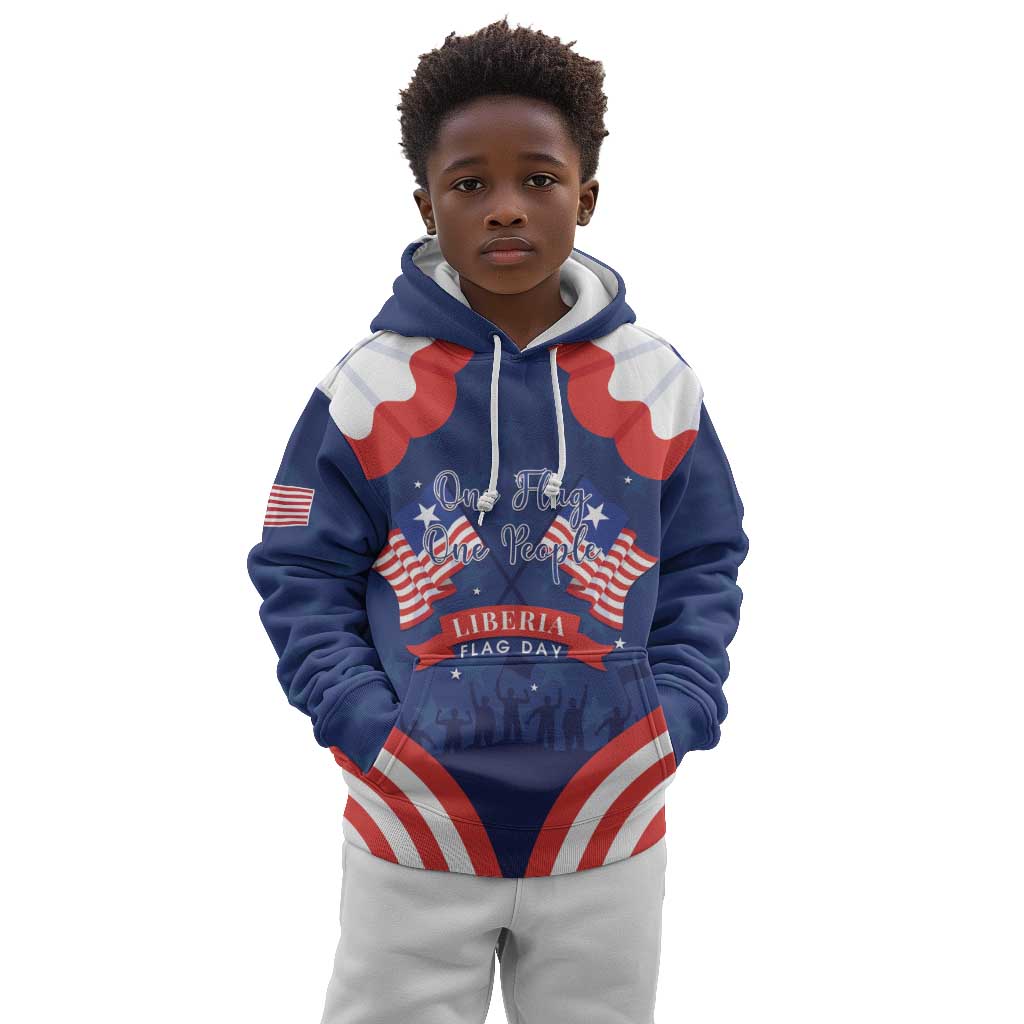 Personalized Liberia Flag Day Kid Hoodie One Flag One People - African Pride