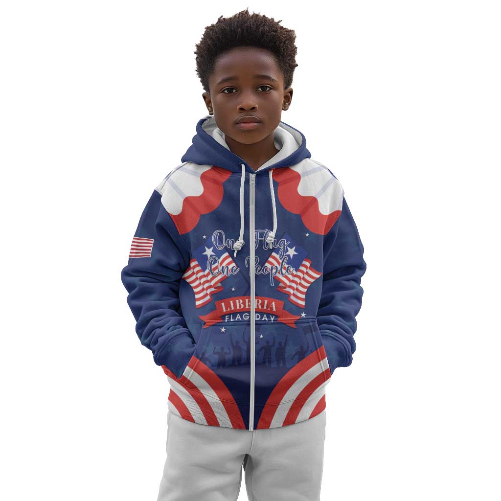 Personalized Liberia Flag Day Kid Hoodie One Flag One People - African Pride