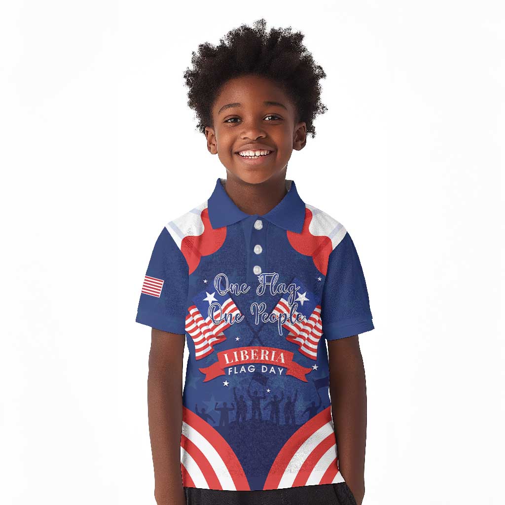 Personalized Liberia Flag Day Kid Polo Shirt One Flag One People - African Pride