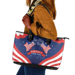 Liberia Flag Day Leather Tote Bag One Flag One People - African Pride