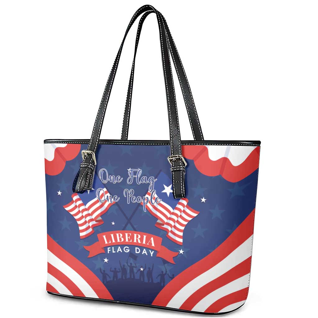 Liberia Flag Day Leather Tote Bag One Flag One People - African Pride