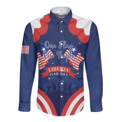 Personalized Liberia Flag Day Long Sleeve Button Shirt One Flag One People - African Pride