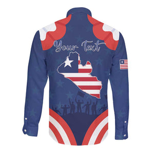 Personalized Liberia Flag Day Long Sleeve Button Shirt One Flag One People - African Pride