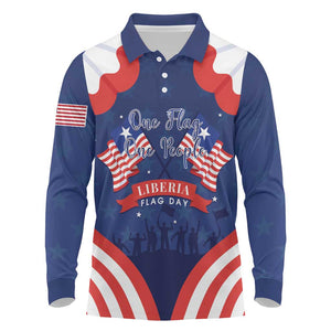 Personalized Liberia Flag Day Long Sleeve Polo Shirt One Flag One People - African Pride