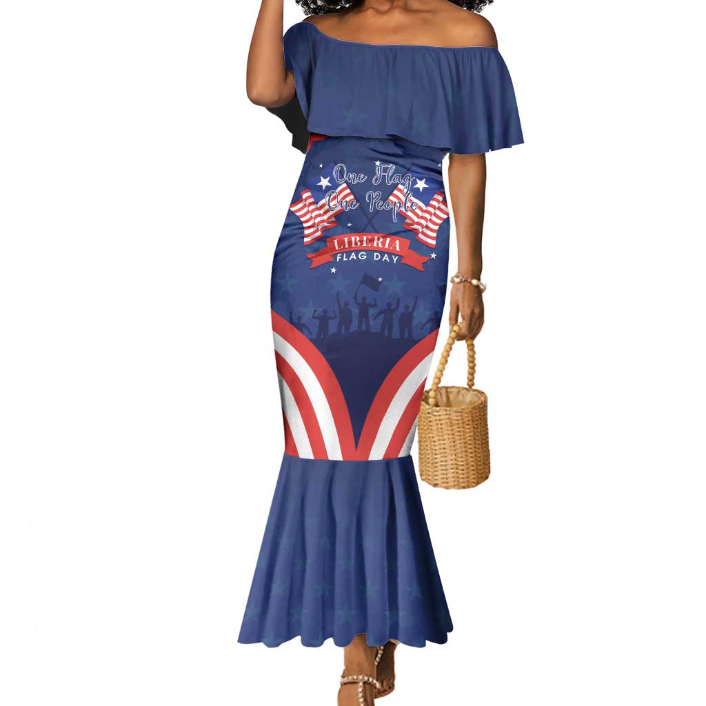Personalized Liberia Flag Day Mermaid Dress One Flag One People - African Pride