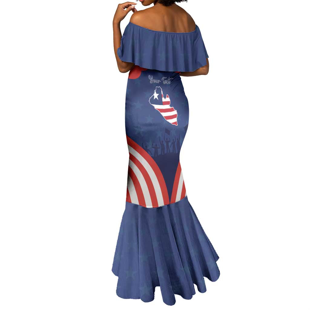 Personalized Liberia Flag Day Mermaid Dress One Flag One People - African Pride