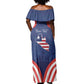 Personalized Liberia Flag Day Off Shoulder Maxi Dress One Flag One People - African Pride