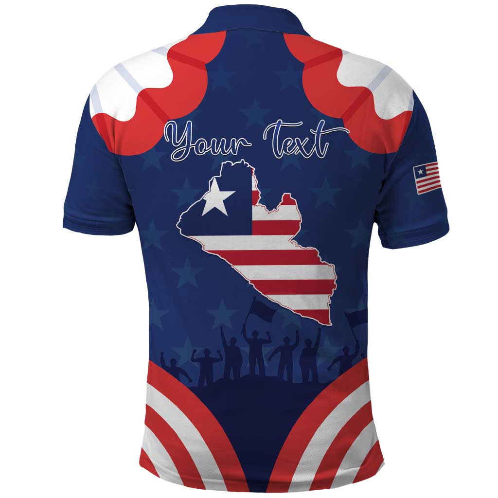 Personalized Liberia Flag Day Polo Shirt One Flag One People - African Pride