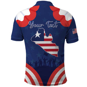 Personalized Liberia Flag Day Polo Shirt One Flag One People - African Pride
