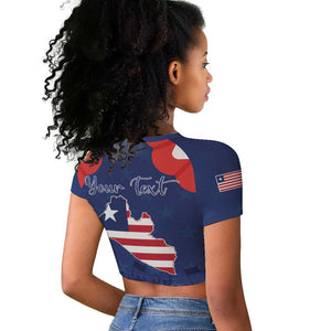 Personalized Liberia Flag Day Raglan Cropped T shirt One Flag One People - African Pride