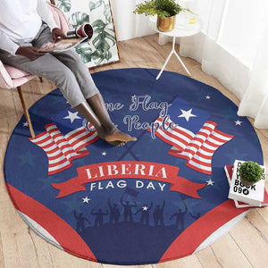 Liberia Flag Day Round Carpet One Flag One People - African Pride