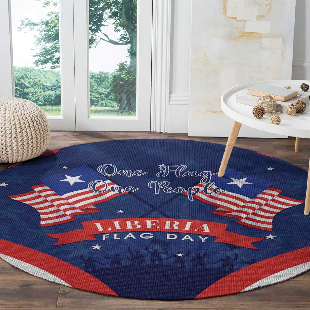 Liberia Flag Day Round Carpet One Flag One People - African Pride