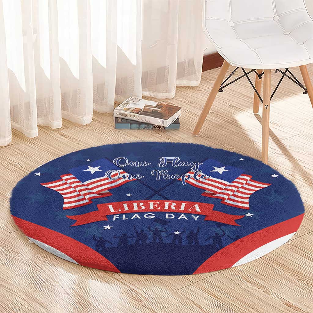 Liberia Flag Day Round Carpet One Flag One People - African Pride