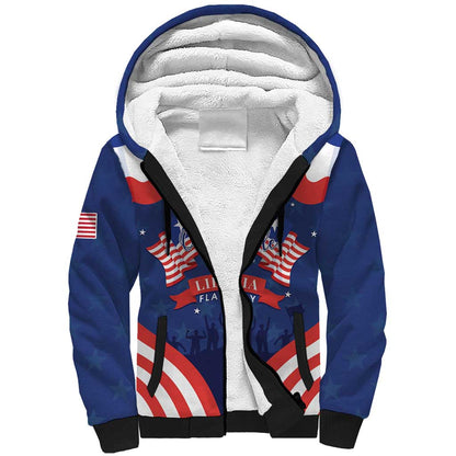 Personalized Liberia Flag Day Sherpa Hoodie One Flag One People - African Pride