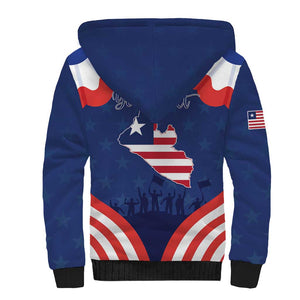 Personalized Liberia Flag Day Sherpa Hoodie One Flag One People - African Pride