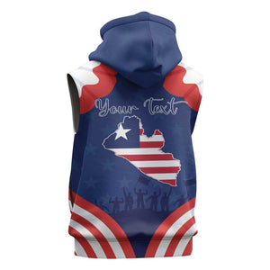 Personalized Liberia Flag Day Sleeveless Hoodie One Flag One People - African Pride