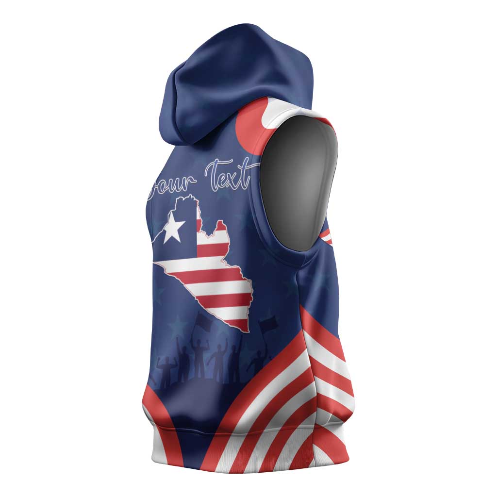 Personalized Liberia Flag Day Sleeveless Hoodie One Flag One People - African Pride