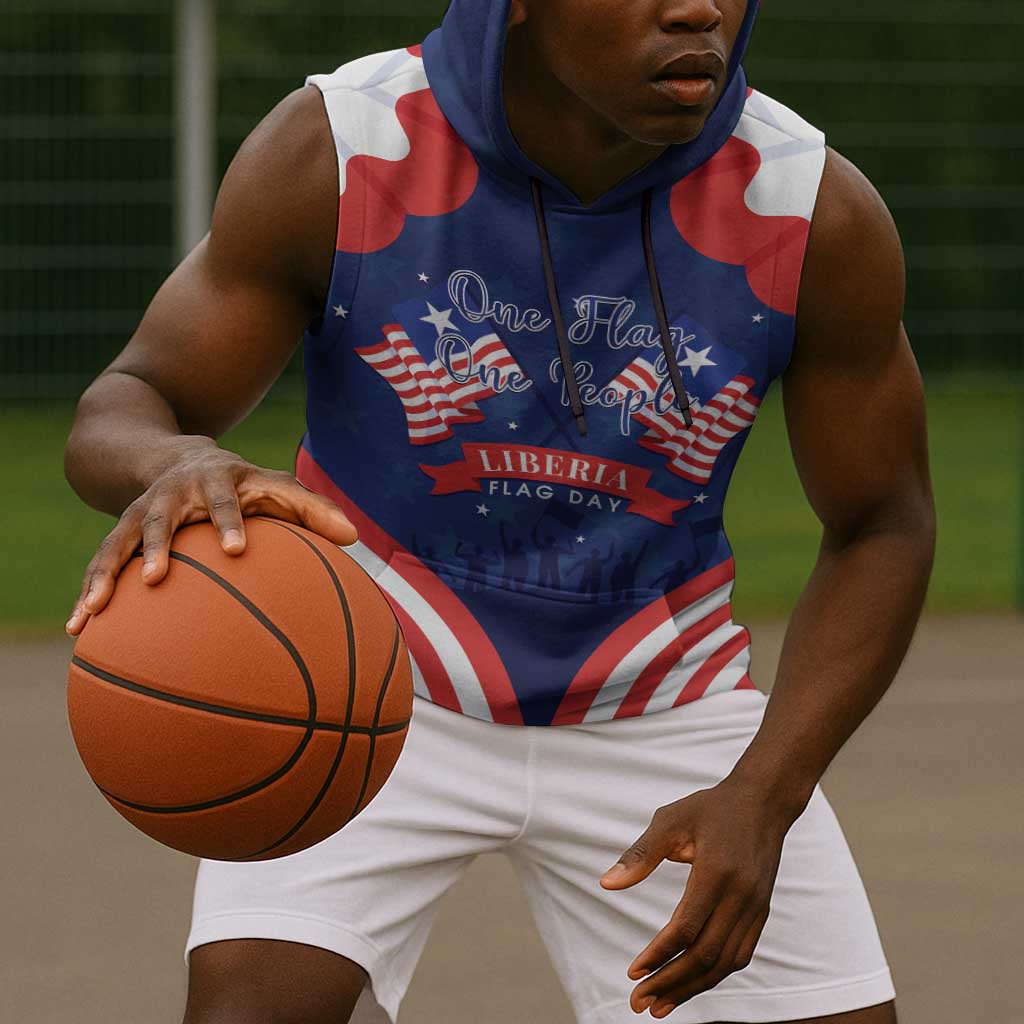 Personalized Liberia Flag Day Sleeveless Hoodie One Flag One People - African Pride