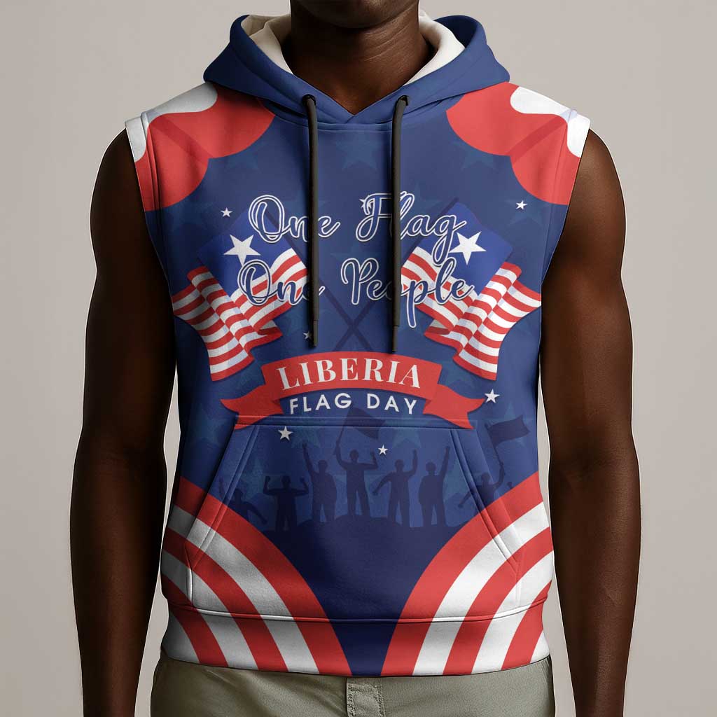 Personalized Liberia Flag Day Sleeveless Hoodie One Flag One People - African Pride