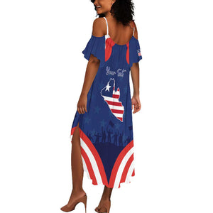 Personalized Liberia Flag Day Summer Maxi Dress One Flag One People - African Pride