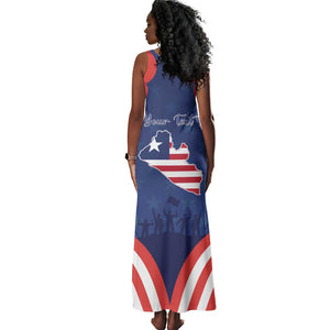 Personalized Liberia Flag Day Tank Maxi Dress One Flag One People - African Pride