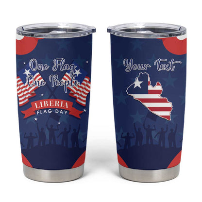 Personalized Liberia Flag Day Tumbler Cup One Flag One People - African Pride