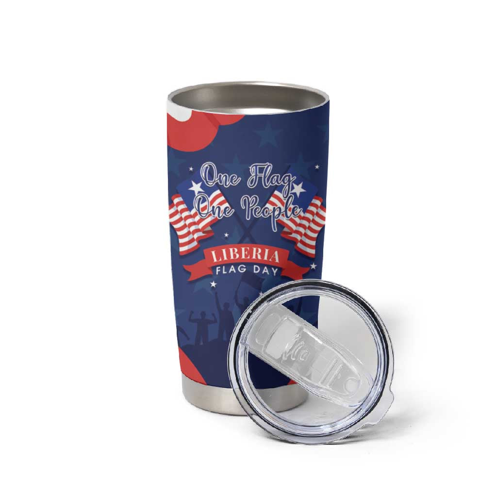 Personalized Liberia Flag Day Tumbler Cup One Flag One People - African Pride