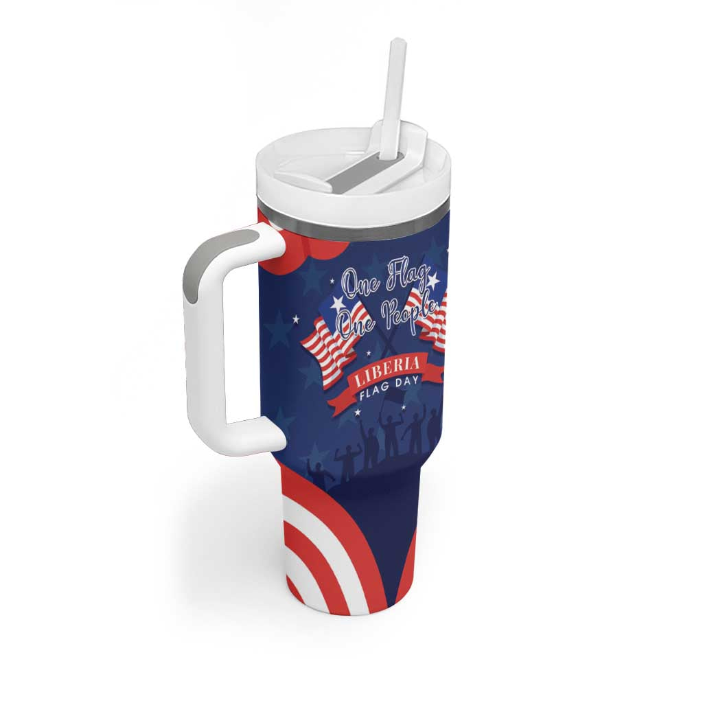 Personalized Liberia Flag Day Tumbler With Handle One Flag One People - African Pride