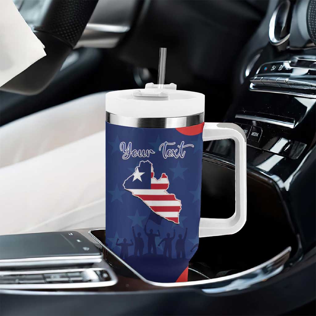 Personalized Liberia Flag Day Tumbler With Handle One Flag One People - African Pride