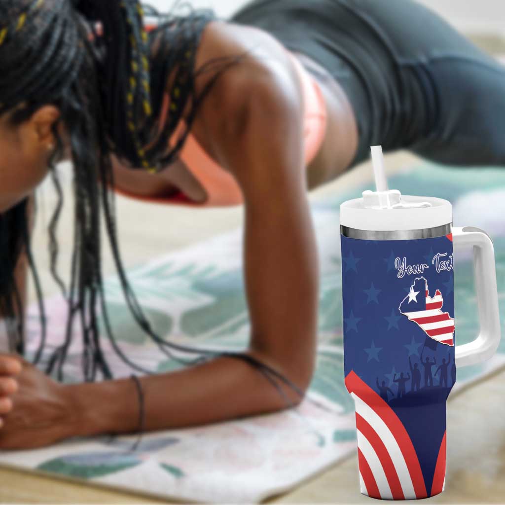 Personalized Liberia Flag Day Tumbler With Handle One Flag One People - African Pride