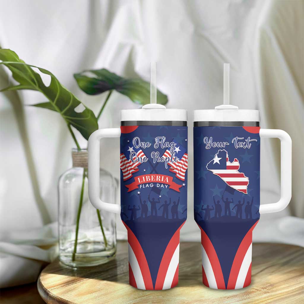 Personalized Liberia Flag Day Tumbler With Handle One Flag One People - African Pride