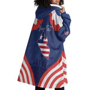 Personalized Liberia Flag Day Wearable Blanket Hoodie One Flag One People - African Pride