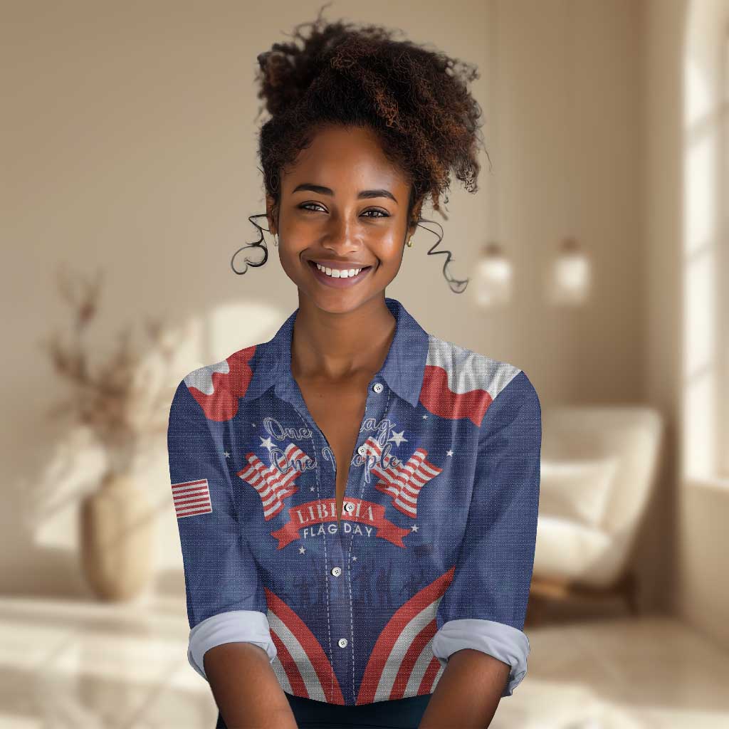 Personalized Liberia Flag Day Women Casual Shirt One Flag One People - African Pride