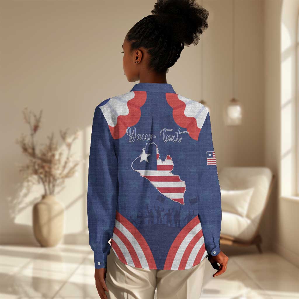 Personalized Liberia Flag Day Women Casual Shirt One Flag One People - African Pride