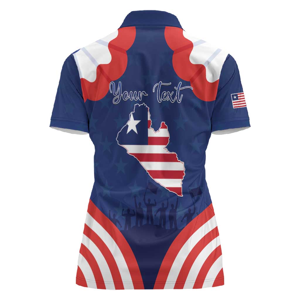 Personalized Liberia Flag Day Women Polo Shirt One Flag One People - African Pride