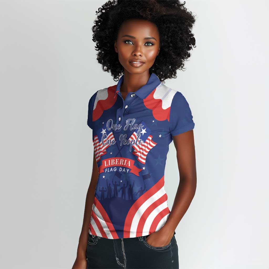 Personalized Liberia Flag Day Women Polo Shirt One Flag One People - African Pride