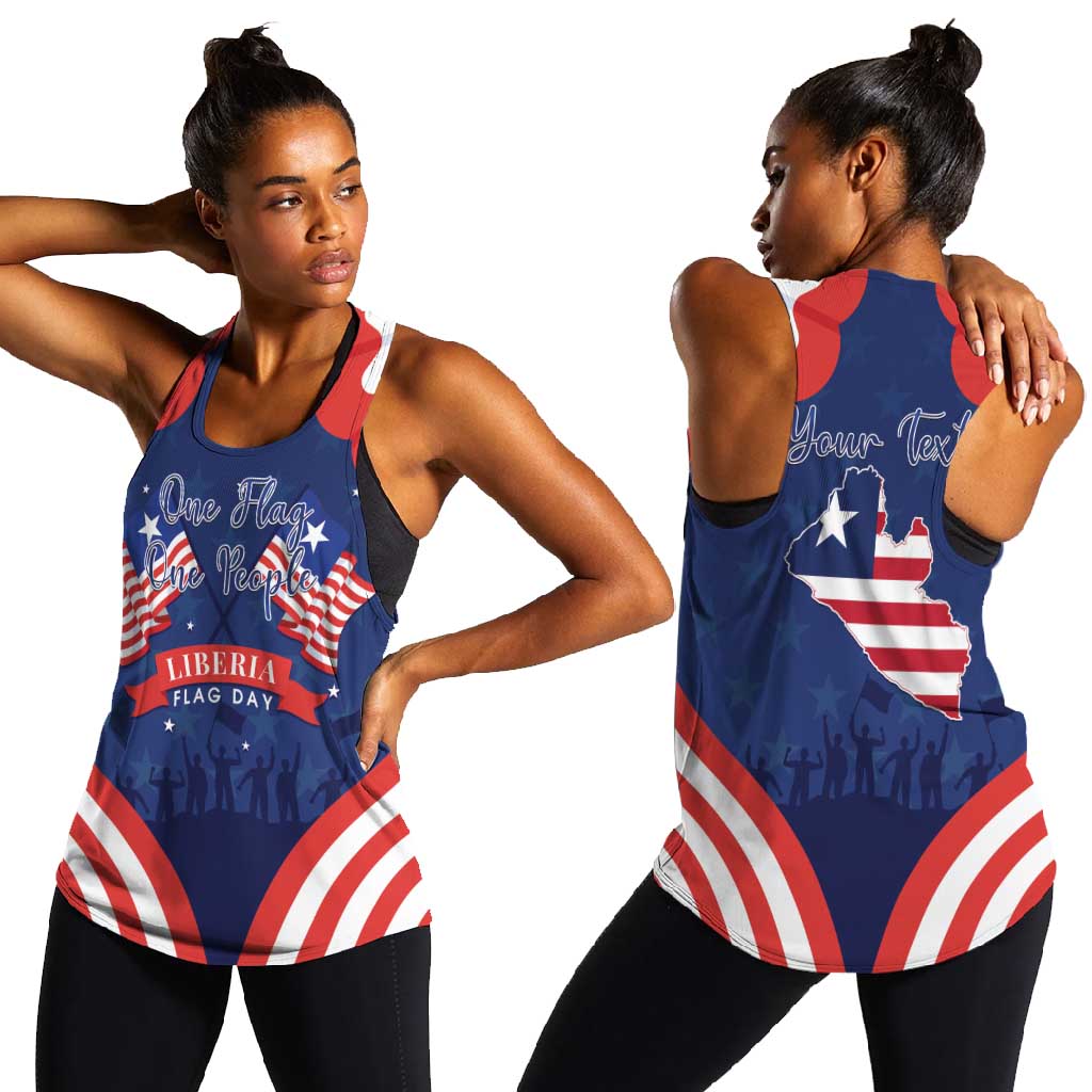 Personalized Liberia Flag Day Women Racerback Tank One Flag One People - African Pride