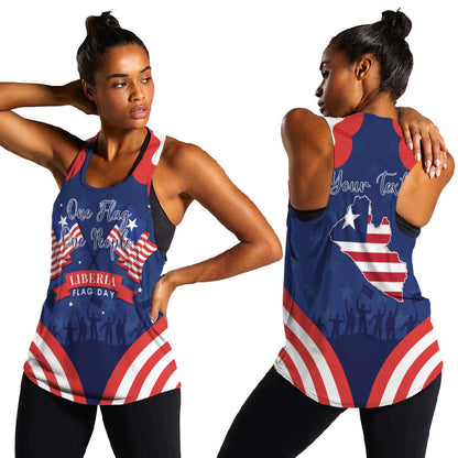 Personalized Liberia Flag Day Women Racerback Tank One Flag One People - African Pride