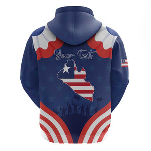 Personalized Liberia Flag Day Zip Hoodie One Flag One People - African Pride