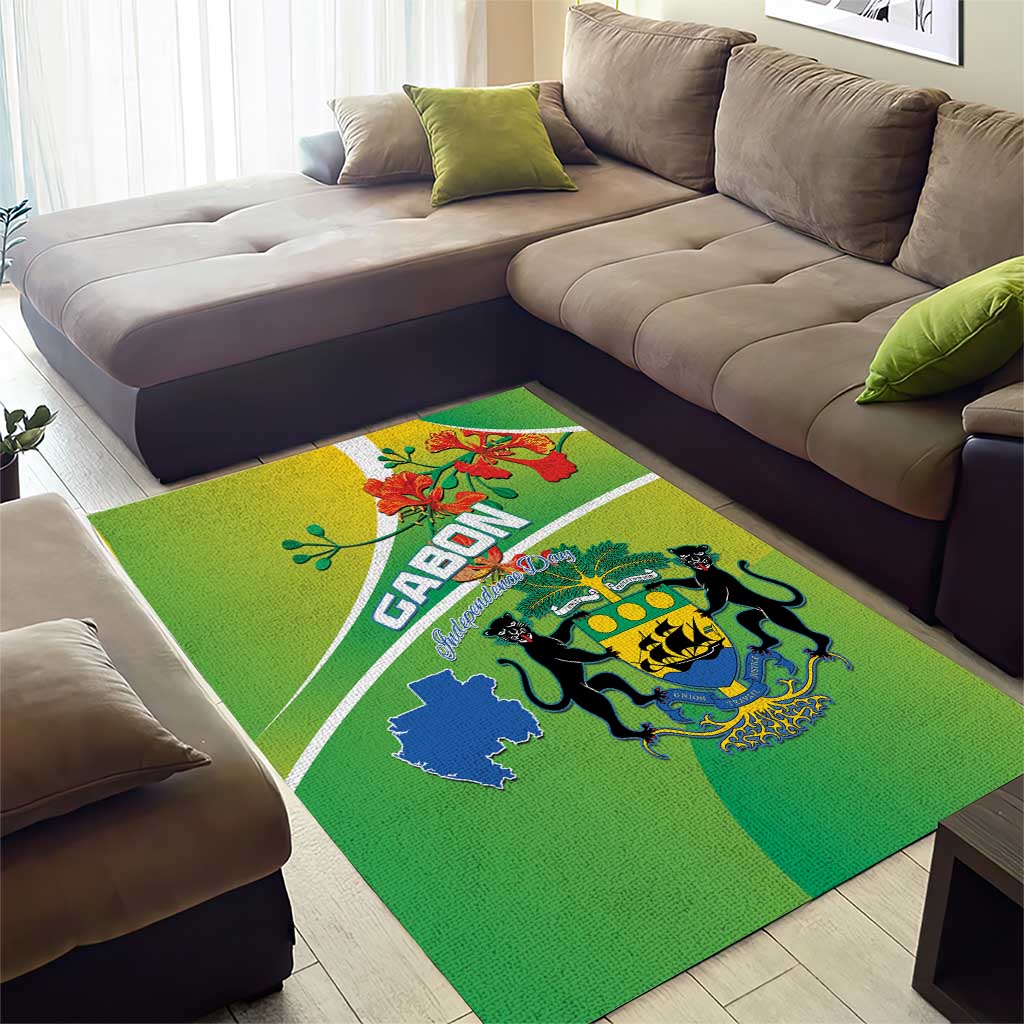 Gabon Independence Day Area Rug Gradient Style - African Pride
