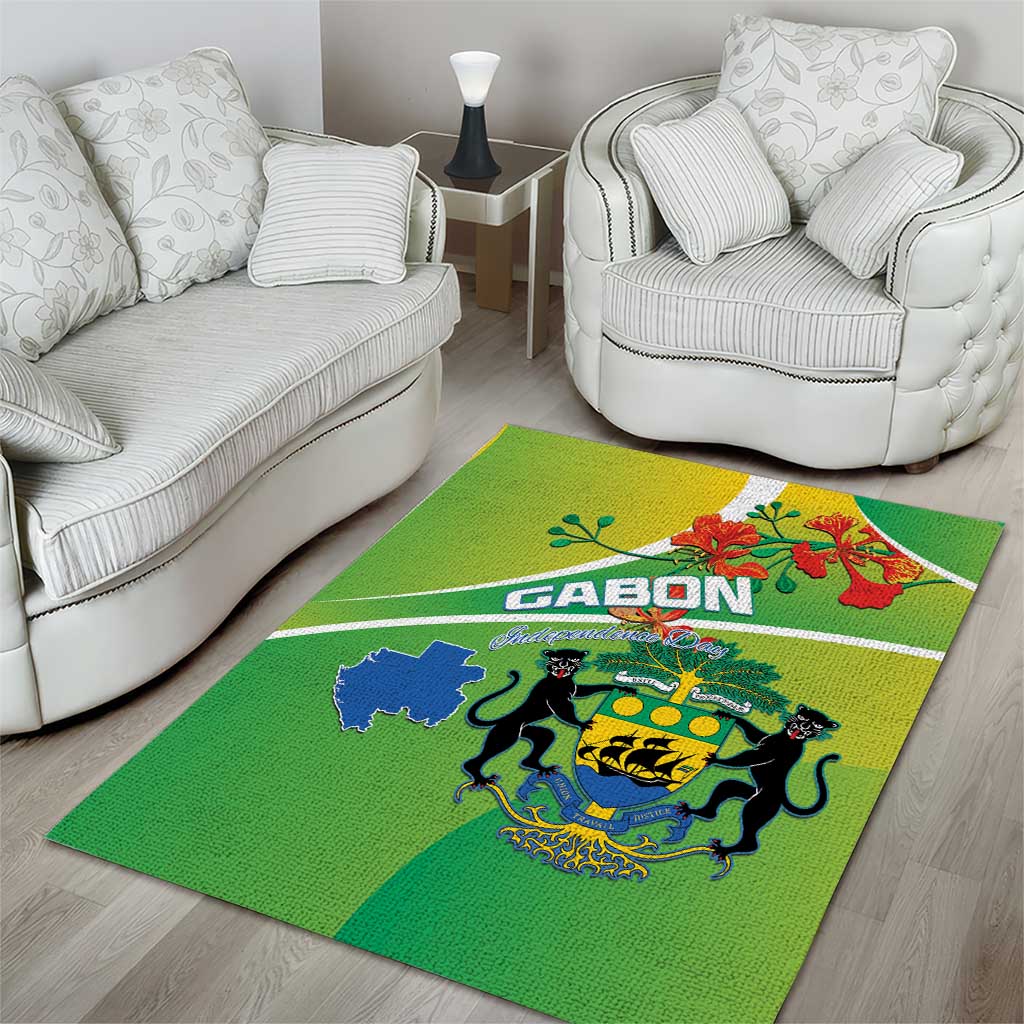 Gabon Independence Day Area Rug Gradient Style - African Pride