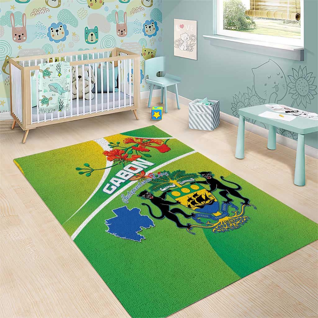 Gabon Independence Day Area Rug Gradient Style - African Pride