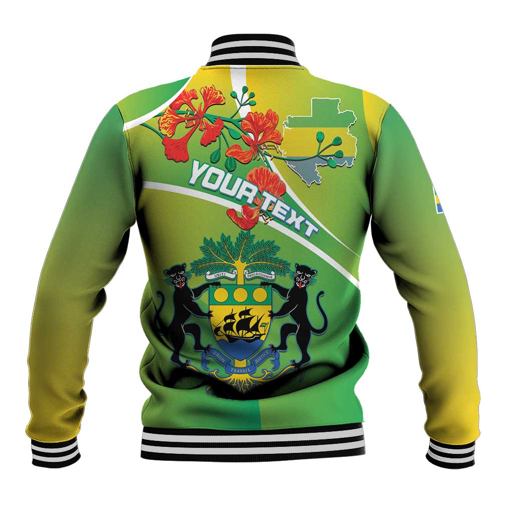Personalized Gabon Independence Day Baseball Jacket Gradient Style - African Pride
