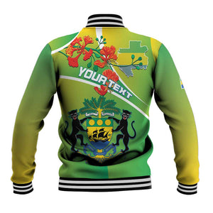 Personalized Gabon Independence Day Baseball Jacket Gradient Style - African Pride