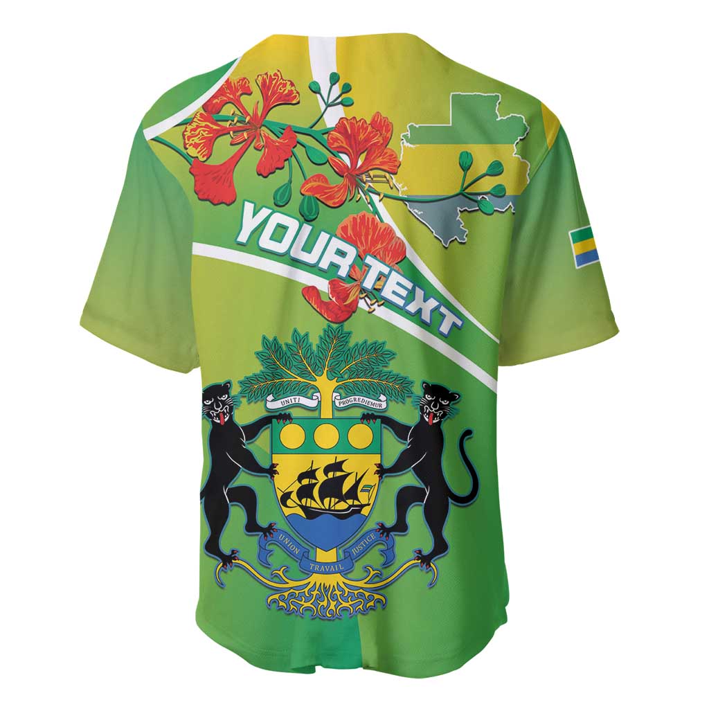 Personalized Gabon Independence Day Baseball Jersey Gradient Style - African Pride