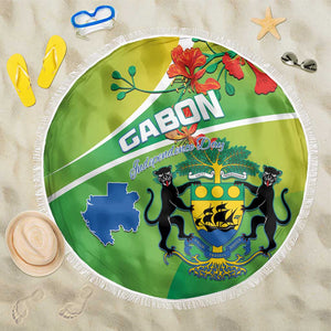 Gabon Independence Day Beach Blanket Gradient Style - African Pride