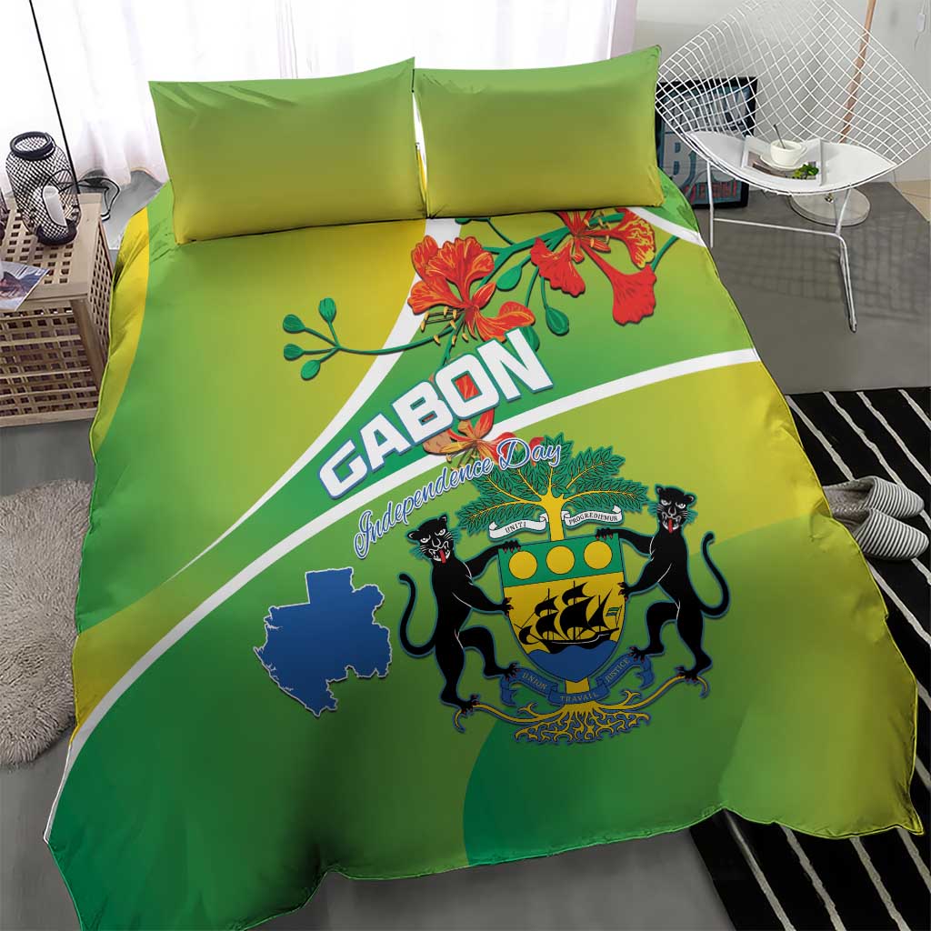 Gabon Independence Day Bedding Set Gradient Style - African Pride